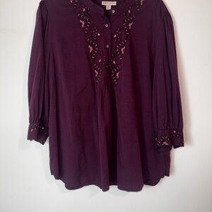 Women's Purple Blouse with Pink detail